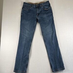 Duluth Trading Flex Ballroom Jeans Mens 34x34 Blue Stretch Denim Medium Wash